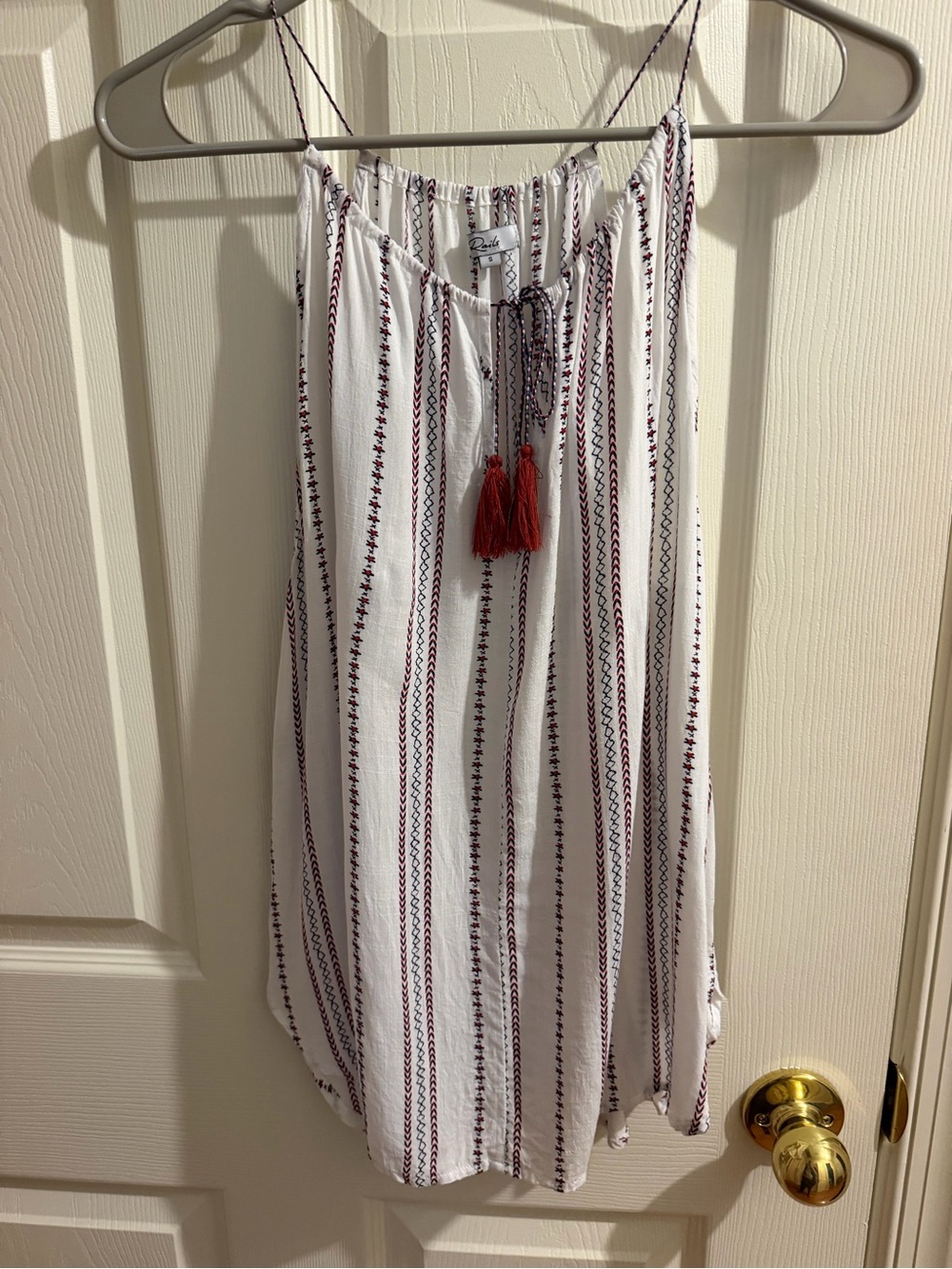 Rails Liv printed tank top with Red Tassels